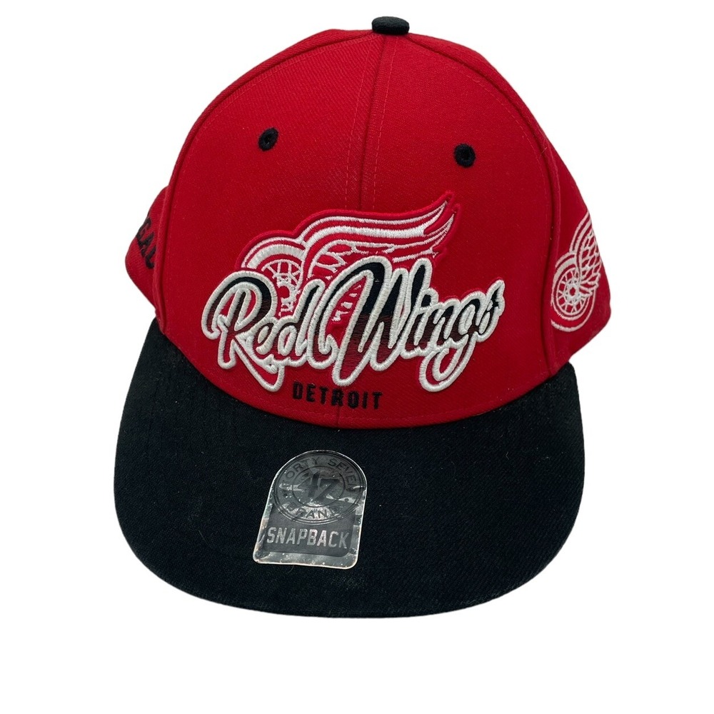Detroit Red Wings NHL  47‎ Brand Red Hockey Cap Adj Back Vintage EUC